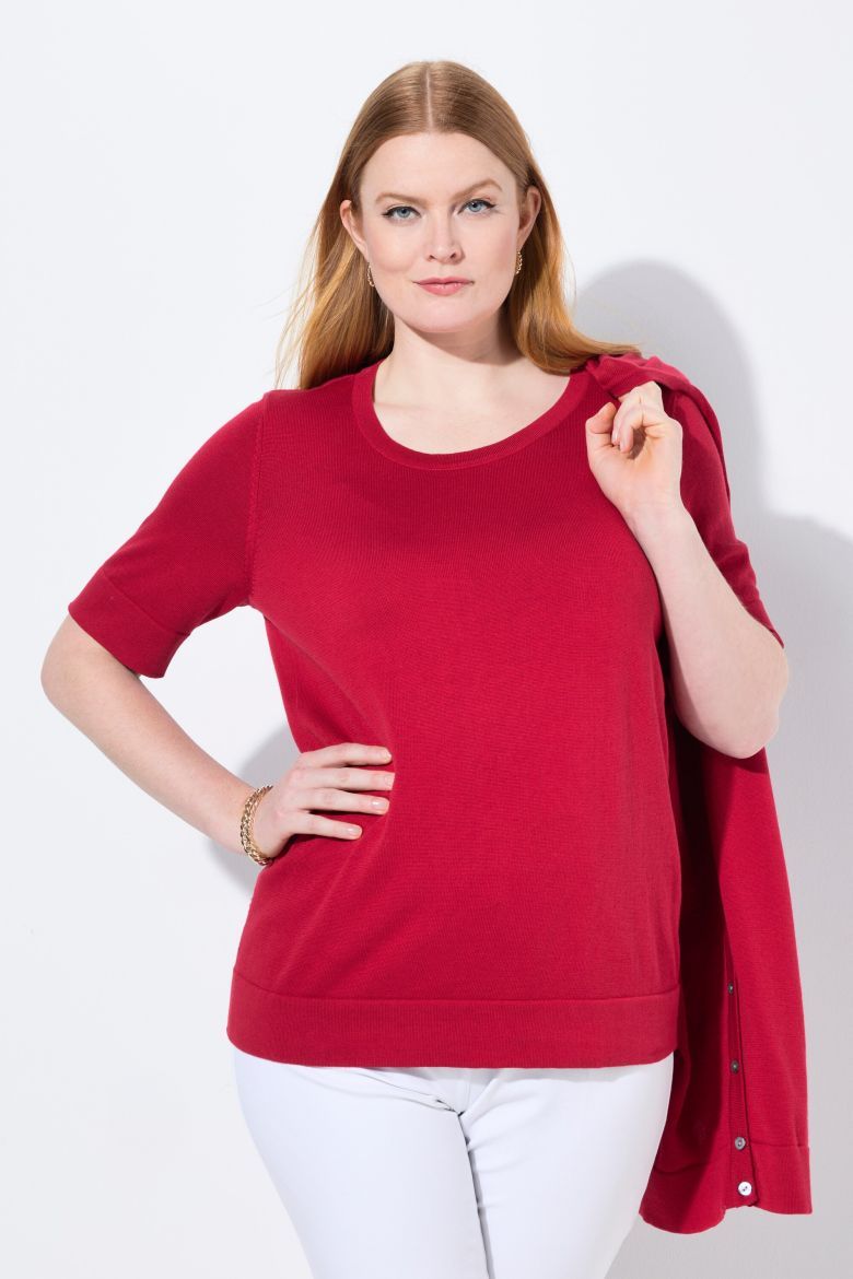 Plus size veliki brojevi Majica kratkih rukava okruglog ovratnika za punije