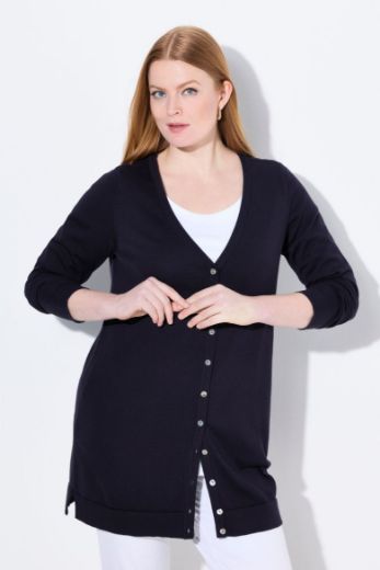 Plus size veliki brojevi Kardigan na kopčanje dužeg kroja za punije