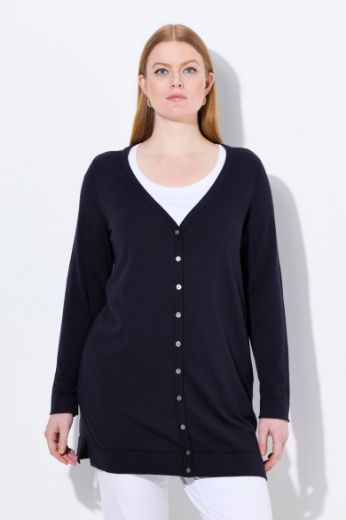 Plus size veliki brojevi Kardigan na kopčanje dužeg kroja za punije