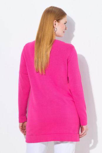 Plus size veliki brojevi Kardigan na kopčanje dužeg kroja za punije