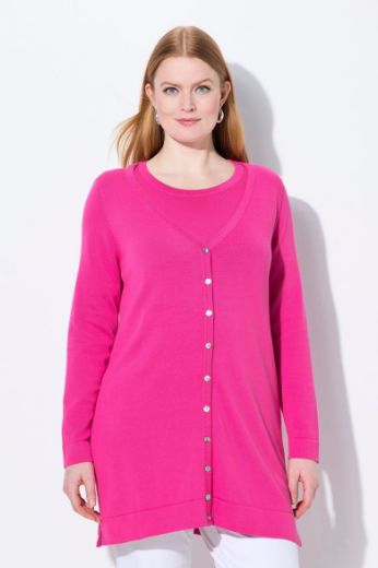 Plus size veliki brojevi Kardigan na kopčanje dužeg kroja za punije