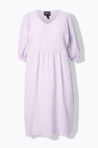 Plus size veliki brojevi Haljina midi 3/4 rukava V ovratnika za punije
