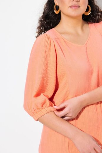Plus size veliki brojevi Haljina midi 3/4 rukava V ovratnika za punije