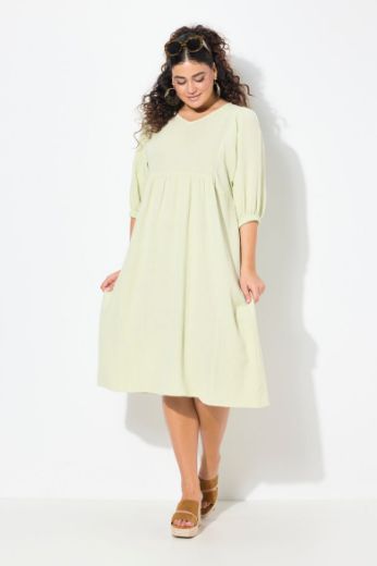 Plus size veliki brojevi Haljina midi 3/4 rukava V ovratnika za punije