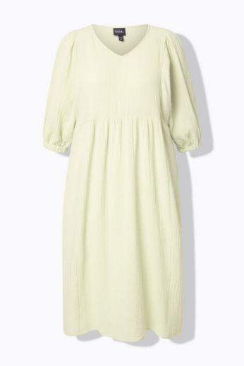 Plus size veliki brojevi Haljina midi 3/4 rukava V ovratnika za punije