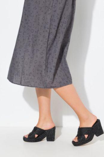 Plus size veliki brojevi Haljina midi 3/4 rukava V ovratnika za punije