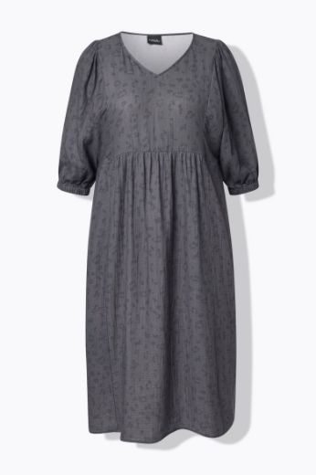 Plus size veliki brojevi Haljina midi 3/4 rukava V ovratnika za punije