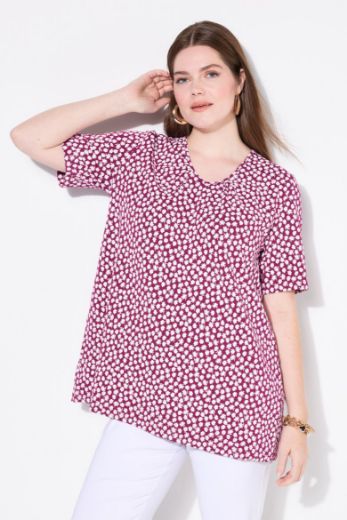 Plus size veliki brojevi Majica kratkih rukava V ovratnika za punije