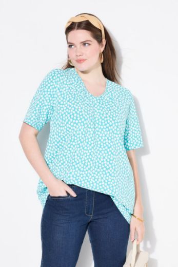 Plus size veliki brojevi Majica kratkih rukava V ovratnika za punije