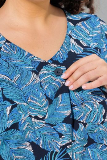 Plus size veliki brojevi Haljina kratkih rukava V ovratnika za punije