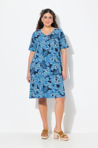 Plus size veliki brojevi Haljina kratkih rukava V ovratnika za punije