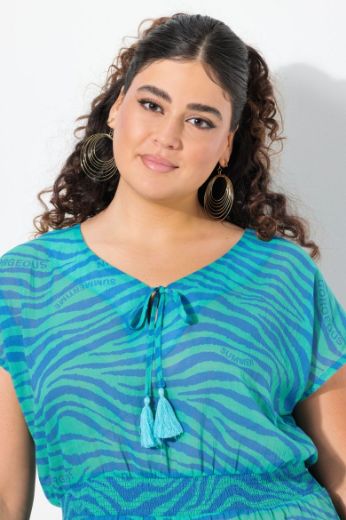 Plus size veliki brojevi Haljina midi kratkih rukava za punije