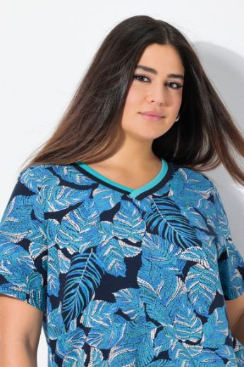 Plus size veliki brojevi Majica kratkih rukava V ovratnika za punije