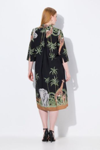 Plus size veliki brojevi Haljina midi 3/4 rukava A kroja za punije