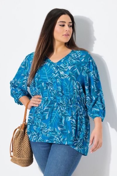Veliki brojevi Bluza 3/4 rukava V ovratnika moda za punije