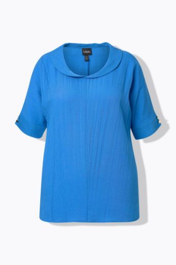 Plus size veliki brojevi Bluza polu rukava od mješavine lana za punije