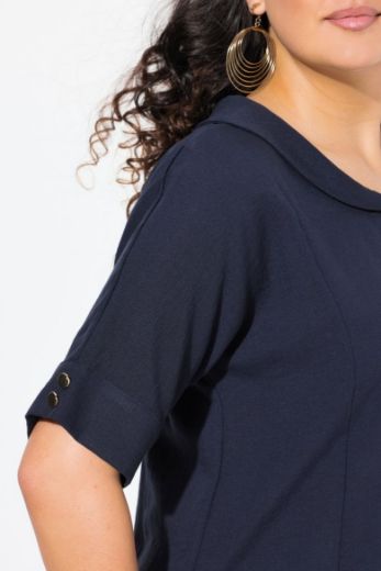 Plus size veliki brojevi Bluza polu rukava od mješavine lana za punije