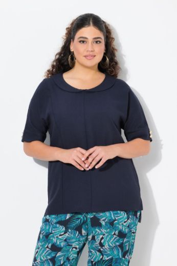 Plus size veliki brojevi Bluza polu rukava od mješavine lana za punije