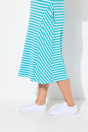 Plus size veliki brojevi Haljina midi na pruge za punije