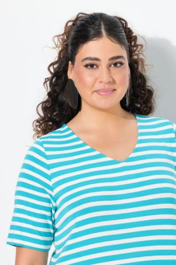 Plus size veliki brojevi Haljina midi na pruge za punije