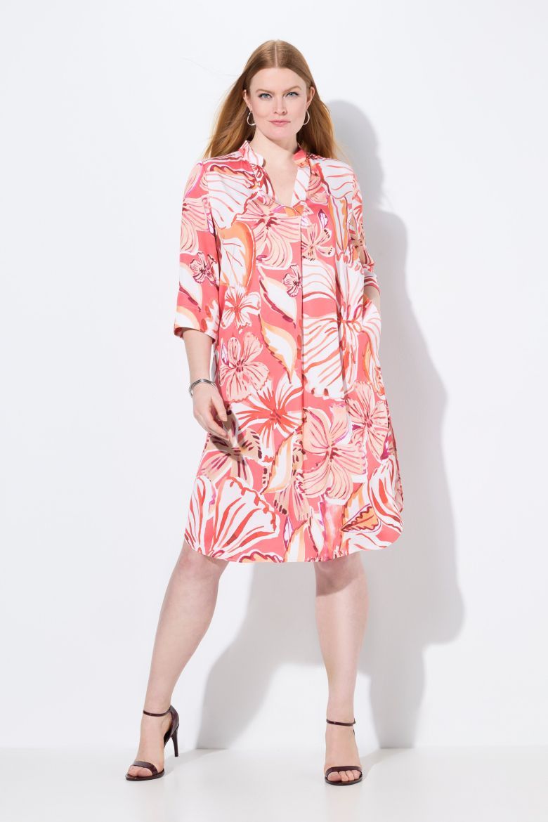Plus size veliki brojevi Haljina midi 3/4 rukava za punije