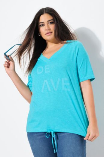 Plus size veliki brojevi Majica kratkih rukava V ovratnika za punije
