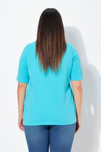 Plus size veliki brojevi Majica kratkih rukava V ovratnika za punije