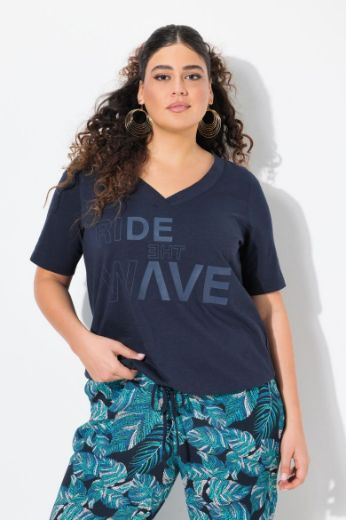 Plus size veliki brojevi Majica kratkih rukava V ovratnika za punije