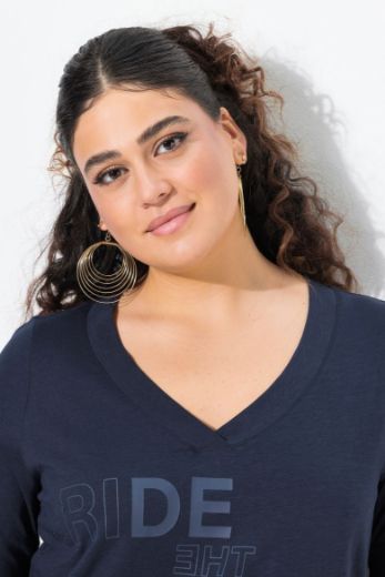 Plus size veliki brojevi Majica kratkih rukava V ovratnika za punije