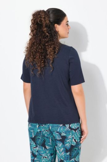 Plus size veliki brojevi Majica kratkih rukava V ovratnika za punije