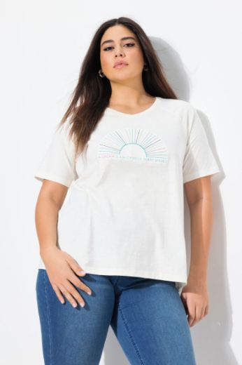 Plus size veliki brojevi Majica kratkih rukava V ovratnika za punije