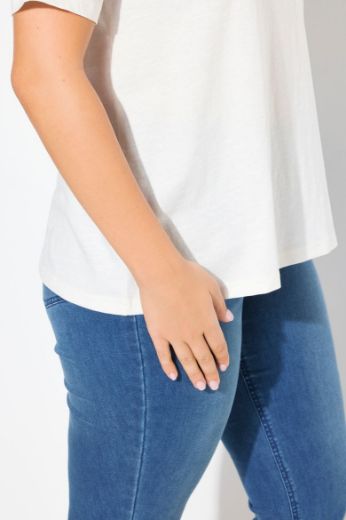 Plus size veliki brojevi Majica kratkih rukava V ovratnika za punije