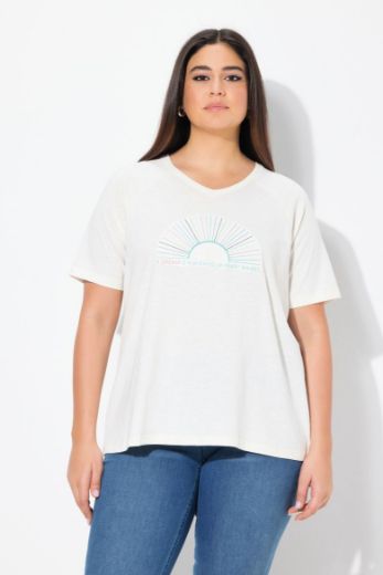 Plus size veliki brojevi Majica kratkih rukava V ovratnika za punije