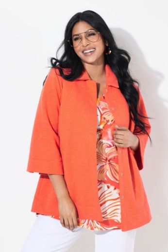 Plus size veliki brojevi Jakna od žerseja 3/4 rukava za punije