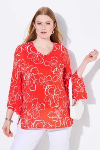 Plus size veliki brojevi Bluza dugih rukava V ovratnika za punije