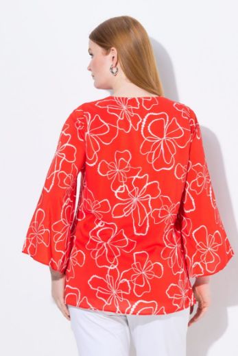 Plus size veliki brojevi Bluza dugih rukava V ovratnika za punije