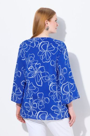 Plus size veliki brojevi Bluza dugih rukava V ovratnika za punije