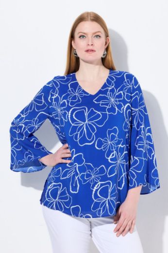 Plus size veliki brojevi Bluza dugih rukava V ovratnika za punije