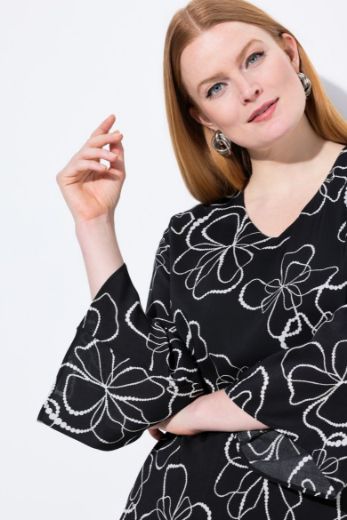 Plus size veliki brojevi Bluza dugih rukava V ovratnika za punije