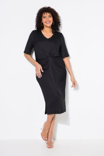 Plus size veliki brojevi Haljina polu rukava V ovratnika za punije