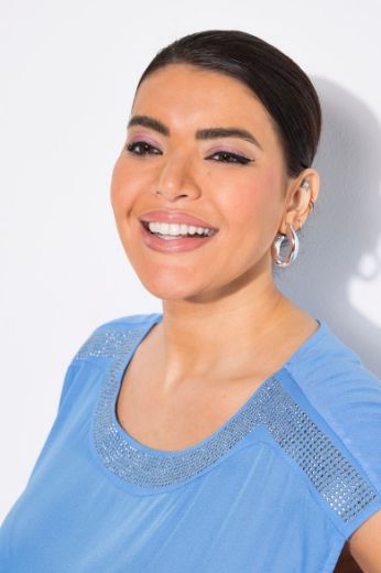 Plus size veliki brojevi Majica kratkih rukava okruglog ovratnika za punije