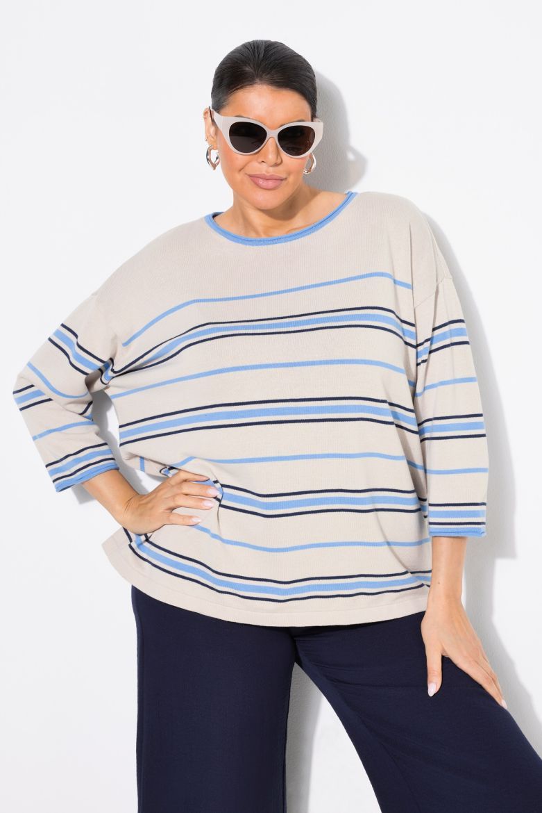 Plus size veliki brojevi Pulover 3/4 rukava okruglog ovratnika za punije