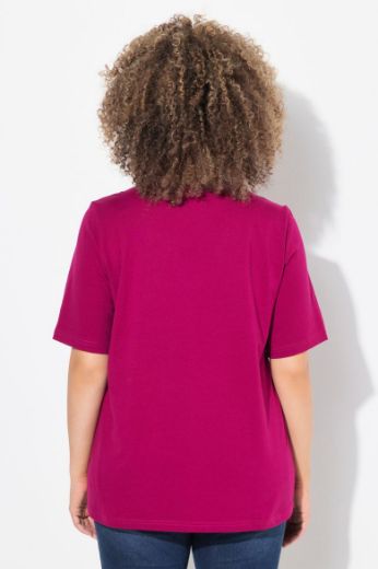Plus size veliki brojevi Majica kratkih rukava V ovratnika za punije