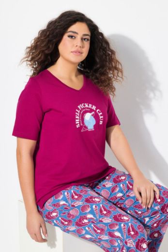 Plus size veliki brojevi Majica kratkih rukava V ovratnika za punije