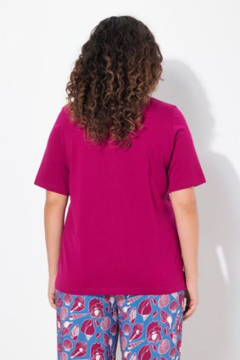 Plus size veliki brojevi Majica kratkih rukava V ovratnika za punije