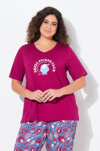Plus size veliki brojevi Majica kratkih rukava V ovratnika za punije