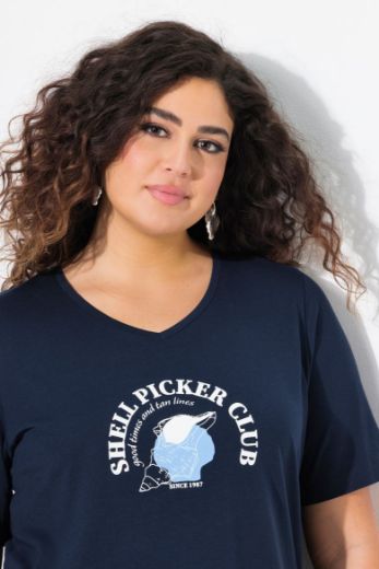 Plus size veliki brojevi Majica kratkih rukava V ovratnika za punije