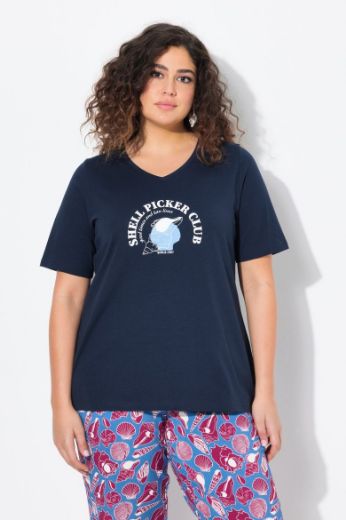 Plus size veliki brojevi Majica kratkih rukava V ovratnika za punije