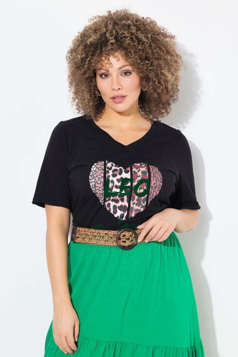 Plus size veliki brojevi Majica kratkih rukava V ovratnika za punije