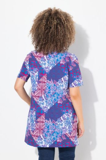 Plus size veliki brojevi Majica kratkih rukava dužeg A kroja za punije